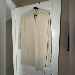 Lululemon Softstreme Long-Sleeve Half-Zip Dress Bone 8 $138